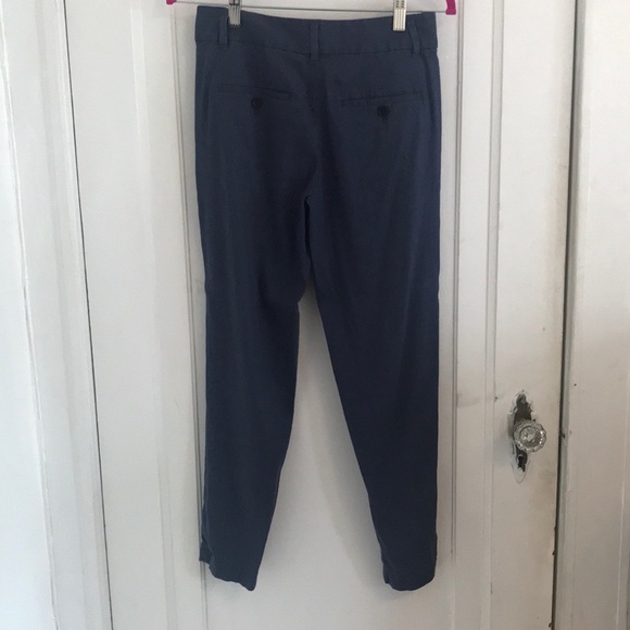 ANN TAYLOR Navy Linen Cropped Pants, SZ 0 - Picture 3 of 7